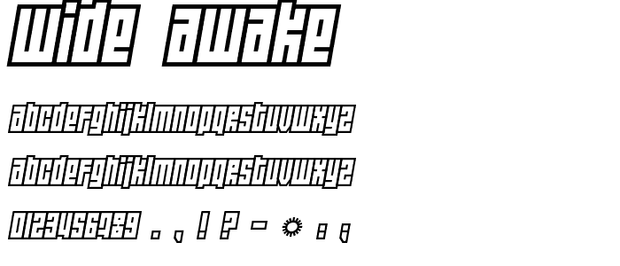 Wide awake font
